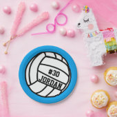 バパーソナライズされたレーボールプレーヤー番号、名前、チーム ペーパープレート (パーティー)