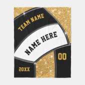 バパーソナライズされたレーボール毛布(4個の文字箱付き) フリースブランケット (正面)