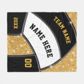 バパーソナライズされたレーボール毛布(4個の文字箱付き) フリースブランケット (正面(横))