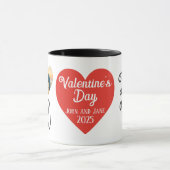 バパーソナライズされたンタインの写真「LOVE」コラージュ マグカップ (中央)