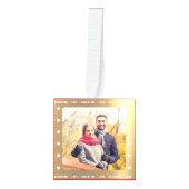 バパーソナライズされたンタインの日のフェイク金ゴールド数々の写真 キューブオーナメント (正面)