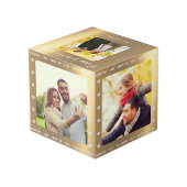 バパーソナライズされたンタインの日のフェイク金ゴールド数々の写真 フォトキューブ (裏面アングル)