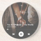 バパーソナライズされたンタインの歌カップル写真 コースター (正面)