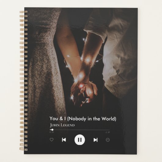 バパーソナライズされたンタインの歌カップル写真 プランナー手帳 (正面)