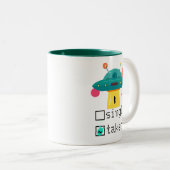 バパーソナライズされたンタ独身のン撮影UFO ツートーンマグカップ (正面右)