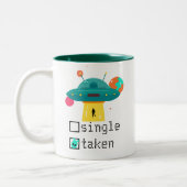 バパーソナライズされたンタ独身のン撮影UFO ツートーンマグカップ (左)