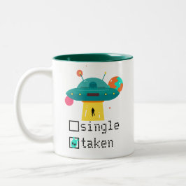 バパーソナライズされたンタ独身のン撮影UFO ツートーンマグカップ