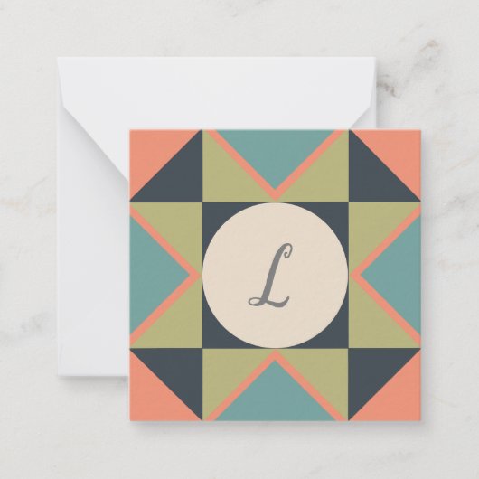 バパーソナライズされたン空白のキルト ノートカード (正面)