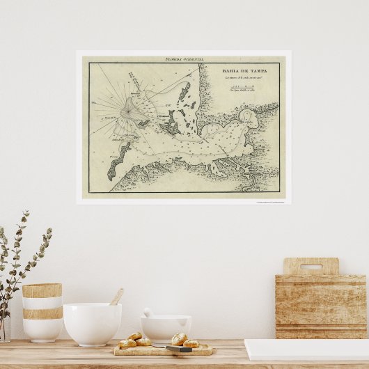 バヒアデタンパフロリダの地図1809 ポスター (キッチン)