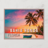 バヒアホンダ鍵フロリダトロピカルパームツリー1950s ポストカード (正面)