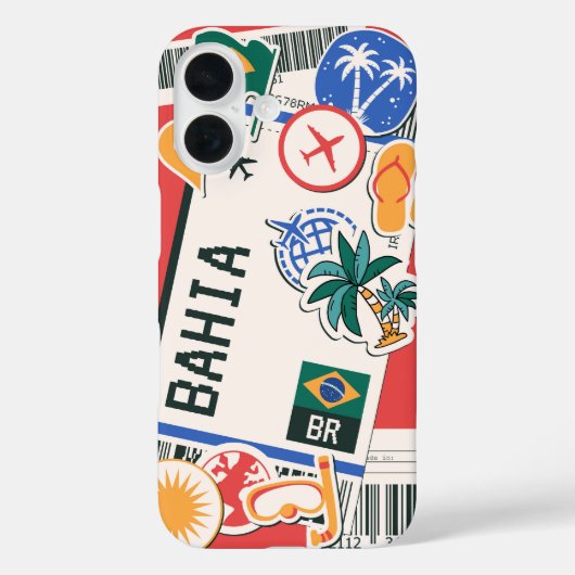 バヒアボーディングパス – ブラジル夏ビーチVibes Case-Mate iPhoneケース (裏面)