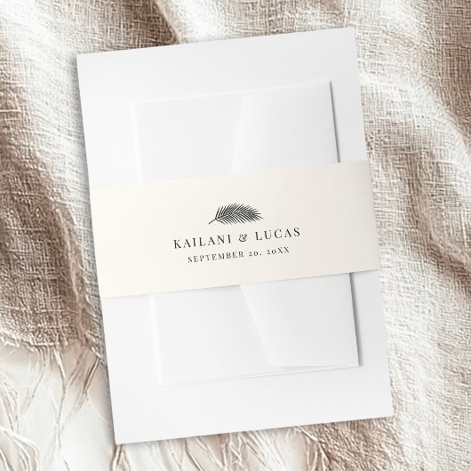 バヒアミニマルパーム結婚リーフ 招待状ベリーバンド