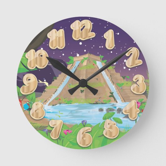 バビぶら下がったロンの庭園 ラウンド壁時計 (正面)