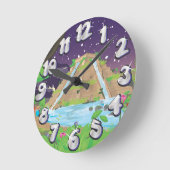 バビぶら下がったロンの庭園 ラウンド壁時計 (傾斜)