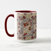 バビクトリアンレンタインエンジェル赤いハート マグカップ (左)