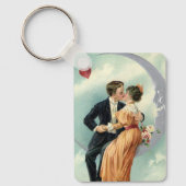 バビクトリアンレンタインデーヴィンテージキスオンザムーン キーホルダー (正面)