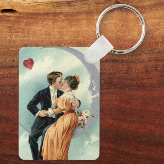 バビクトリアンレンタインデーヴィンテージキスオンザムーン キーホルダー (裏面)