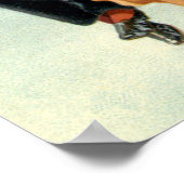 バビクトリアンレンタインデーヴィンテージキスオンザムーン ポスター (角)