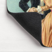 バビクトリアンレンタインデーヴィンテージキスオンザムーン マウスパッド (コーナー)