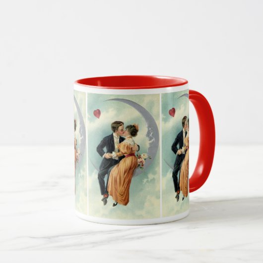 バビクトリアンレンタインデーヴィンテージキスオンザムーン マグカップ (正面右)