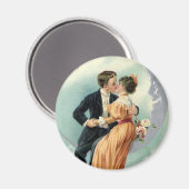 バビクトリアンレンタインデーヴィンテージキスオンザムーン マグネット (正面/裏面)