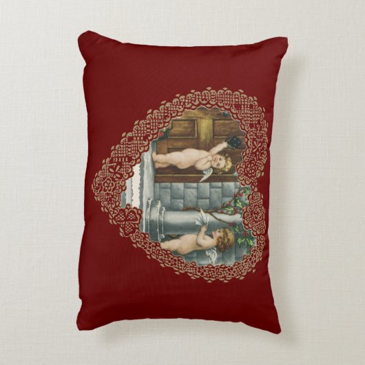 バビクトリアンレンタインデー、ヴィンテージ天使wレター アクセントクッション (裏面(縦))