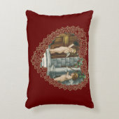 バビクトリアンレンタインデー、ヴィンテージ天使wレター アクセントクッション (正面(垂直))