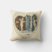 バビクトリアンレンタインデー、ヴィンテージ天使wレター クッション (正面)