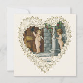 バビクトリアンレンタインデー、ヴィンテージ天使wレター シーズンカード (正面)