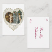 バビクトリアンレンタインデー、ヴィンテージ天使wレター ノートカード (正面/裏面)