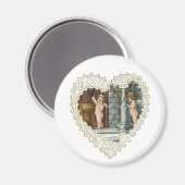 バビクトリアンレンタインデー、ヴィンテージ天使wレター マグネット (正面/裏面)