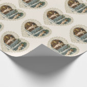 バビクトリアンレンタインデー、ヴィンテージ天使wレター ラッピングペーパー (角)