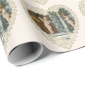 バビクトリアンレンタインデー、ヴィンテージ天使wレター ラッピングペーパー (ロールコーナー)