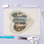 バビクトリアンレンタインデー、ヴィンテージ天使wレター 薄葉紙 (クラフト)