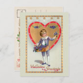 バビクトリアンンタインハートとライラックの少年 シーズンポストカード (正面/裏面)