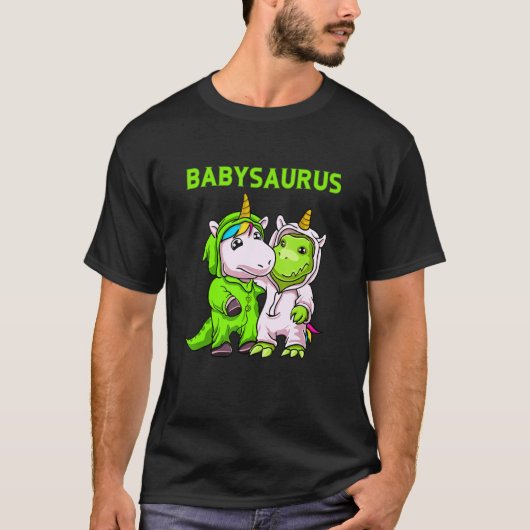 バビサウルスの父とベビーの息子または娘のパーティー Tシャツ (正面)