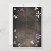 バビシャワーの招待の途中の小さな雪の結晶 招待状 (裏面)