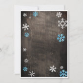 バビシャワーの招待の途中の小さな雪の結晶 招待状 (裏面)