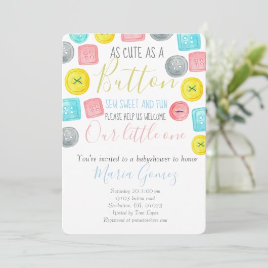 バビシャワーの誘いのように可愛い 招待状 (スタンド正面)