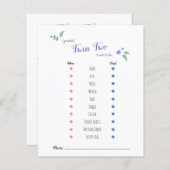 バビシャワーベビー予測ツインベアテーマ (正面/裏面)