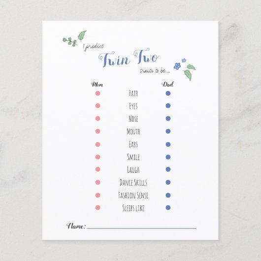 バビシャワーベビー予測ツインベアテーマ (正面)