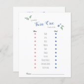 バビシャワーベビー予測ツインベアテーマ (正面/裏面)