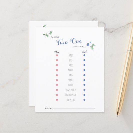 バビシャワーベビー予測ツインベアテーマ (正面/裏面インサイチュ)