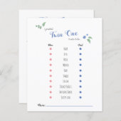 バビシャワーベビー予測ツインベアテーマ (正面/裏面)