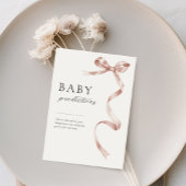 バビシャワー予測テーブルのサインと弓デザイン ポスター