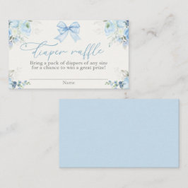 バビシャワー少年おむつラッフルカード付き弓 エンクロージャーカード