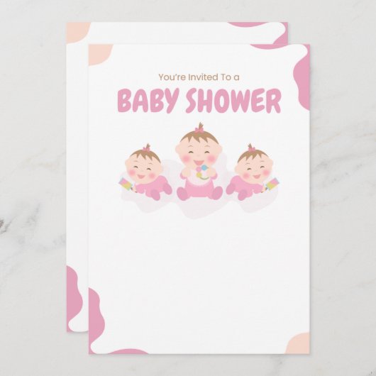 バビシャワー 招待状 (正面/裏面)
