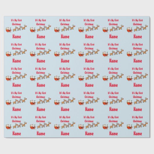 バビス1stクリスマスギフトラップパーソナライズされた ラッピングペーパー (フラット)