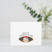 バビズ初めてのクリスマス妊婦のサンタ赤ちゃんシャワー インビテーションポストカード (スタンド正面)