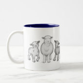 バビドールサウスダウン羊のマグカップ ツートーンマグカップ (左)